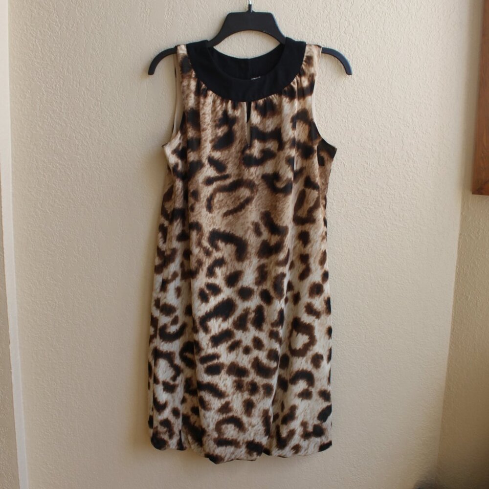 Nicole Miller New Balloon Hem Sleeveless Leopard Print Dress 4